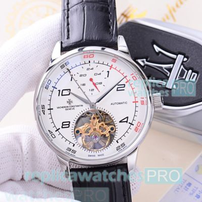 New Original Clone Vacheron Constaintin Patrimony White Dial Black Leather Strap Watch